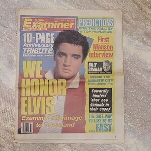 NATIONAL EXAMINER VINTAGE AUGUST 78" ELVIS PRESLEY TRIBUTE 40P NEWSPAPER/MAG